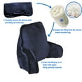 thumbnail image 2 of Home Soft Things Super Soft Do It Yourself Bedrest Reading Pillow Cover And Filling, Need Assembly, Lounger Backrest Pillow For Sitting In Bed With Arms Pockets, 20" X 18" X 17", Navy, 2 of 3