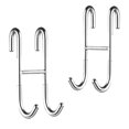 thumbnail image 2 of 2PCs Stainless Steel S-shaped Coat Hook Multi-function Storage S-shaped Hook Bathroom Hook Double Hook Back-mounted S-shaped Double Hook, 2 of 8