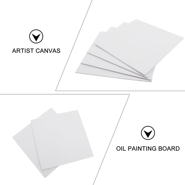 Nestingho 4Pcs Canvas Panels for Painting White Rectangular Wood Cotton Canvas for Educators Students Professionals