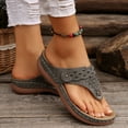 thumbnail image 4 of MLCDZ Flip Flops for Women with Arch Support Orthopedic Sandals Comfortable Walking Thong Sandals Wedge Sandals Casual Slippers Slip On Platform Sandals Dressy Summer Beach Shoes Gray 40, 4 of 9