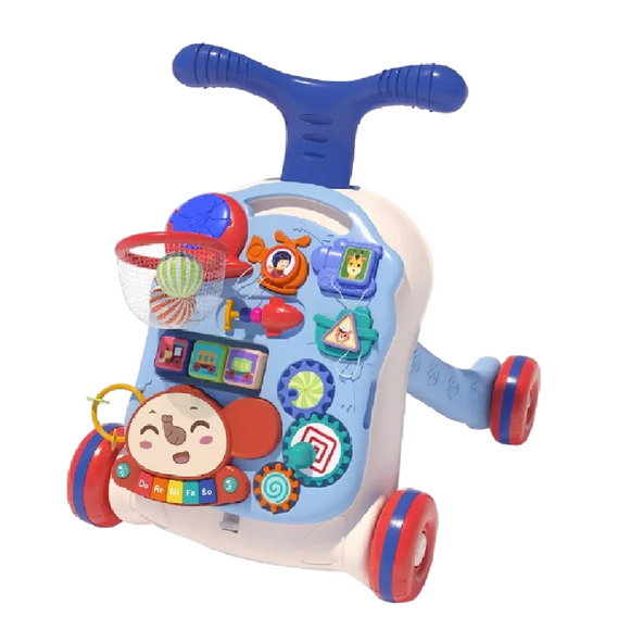Andadera De Bebe 2 En 1 Musical Con Juguetes Niños Portatil azul