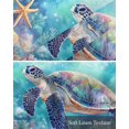 thumbnail image 6 of Turtle Kitchen Valances for Windows Farmhouse Linen Window Valance Curtain for Living Room Window Treatment Coastal Ocean Coral Gradient Watercolor Valance Rod Pocket Topper Drape, 60 x 18 Inch, 6 of 6