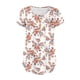 thumbnail image 5 of ICHUANYI Clearance Women Fashion V- Neck Floral Printed Tunic Tops Buttons Short Sleeve T-shirt(White, L) ICHUANYI WER2023080904944, 5 of 7