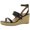 Black, variant on Vionic Womens Sabina Leather Ankle Strap Wedge Sandals