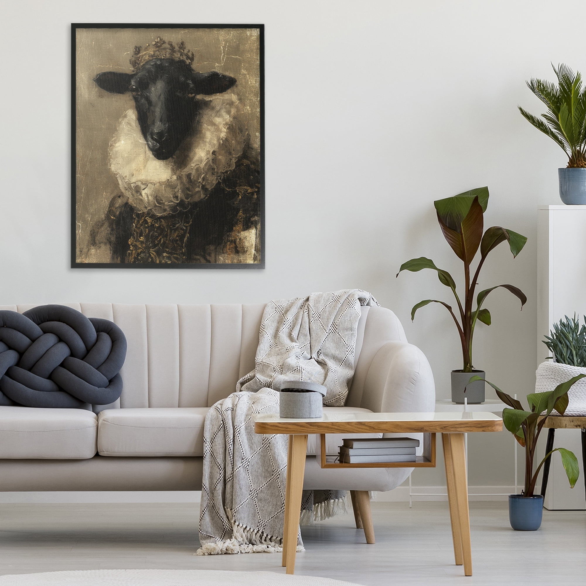 Stupell Industries Noble Ram Portrait Black Framed Giclee Art, design by Svetlana Aleynikova