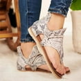 thumbnail image 6 of Eoperou Women Fashion Summer Leopard Snake Zebra Print Zipper Beach Sandals Flat Shoes, 6 of 8