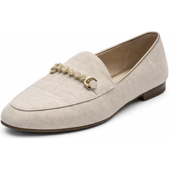 Sam Edelman Loraine Fleur Women's Natural Lin Loafers 9.5M