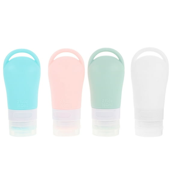 Raindrops  4 Pcs Hangable Travel Bottle Mini Condiment Squeeze Bottles Containers
