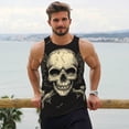 thumbnail image 6 of KLL Gothic Winged Skull Print Men's Muscle Gym Workout Stringer Tank Tops Bodybuilding Fitness T-Shirts Tank Tops Men-3X-Large, 6 of 7