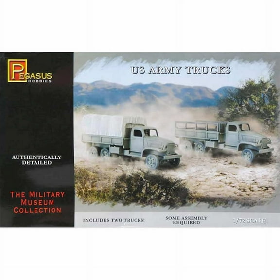 US Army Trucks 2pc 1/72 Scale Plastic Model Kit Pegasus Hobbies