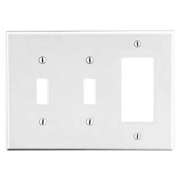 Hubbell Wiring Device-Kellems Toggle Switch/Rocker Wall Plate,White P226W