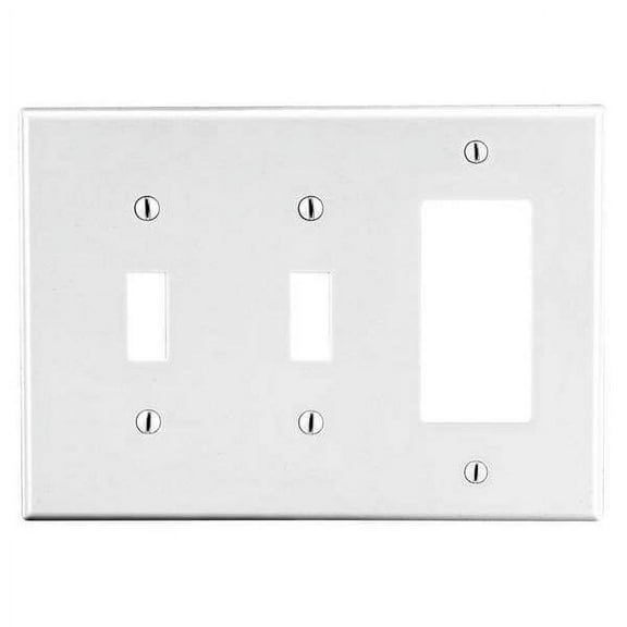 Hubbell Wiring Device-Kellems Toggle Switch/Rocker Wall Plate,White P226W