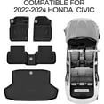 thumbnail image 2 of Auto Drive Floor Mats Trunk Cargo Liners 4Pcs for 2022 2023 2024 2025 Honda Civic Sedan TPE All-Weather, 2 of 6