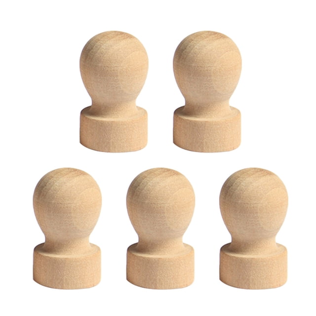 MIANGASTORE Cachet 2,5 cm Poignée Ronde en Bois Cachet Bricolage pour Scrapbooking Journal d'Artisanat Fournitures d'Artisanat Boutons Ronds en Bois 5 Pcs