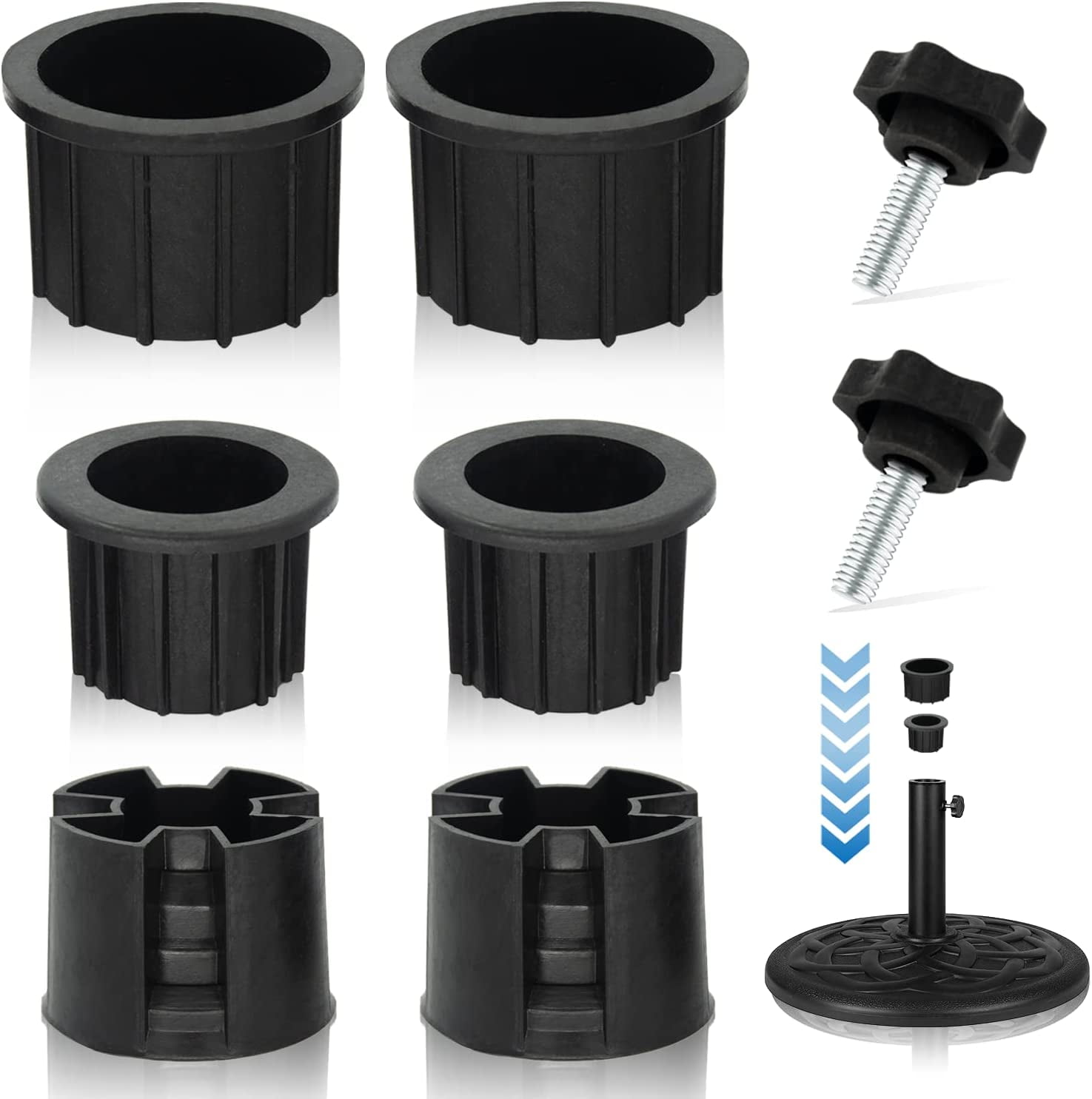 8PCS Umbrella Base Stand Hole Ring Plug Cover and Cap Patio Umbrella