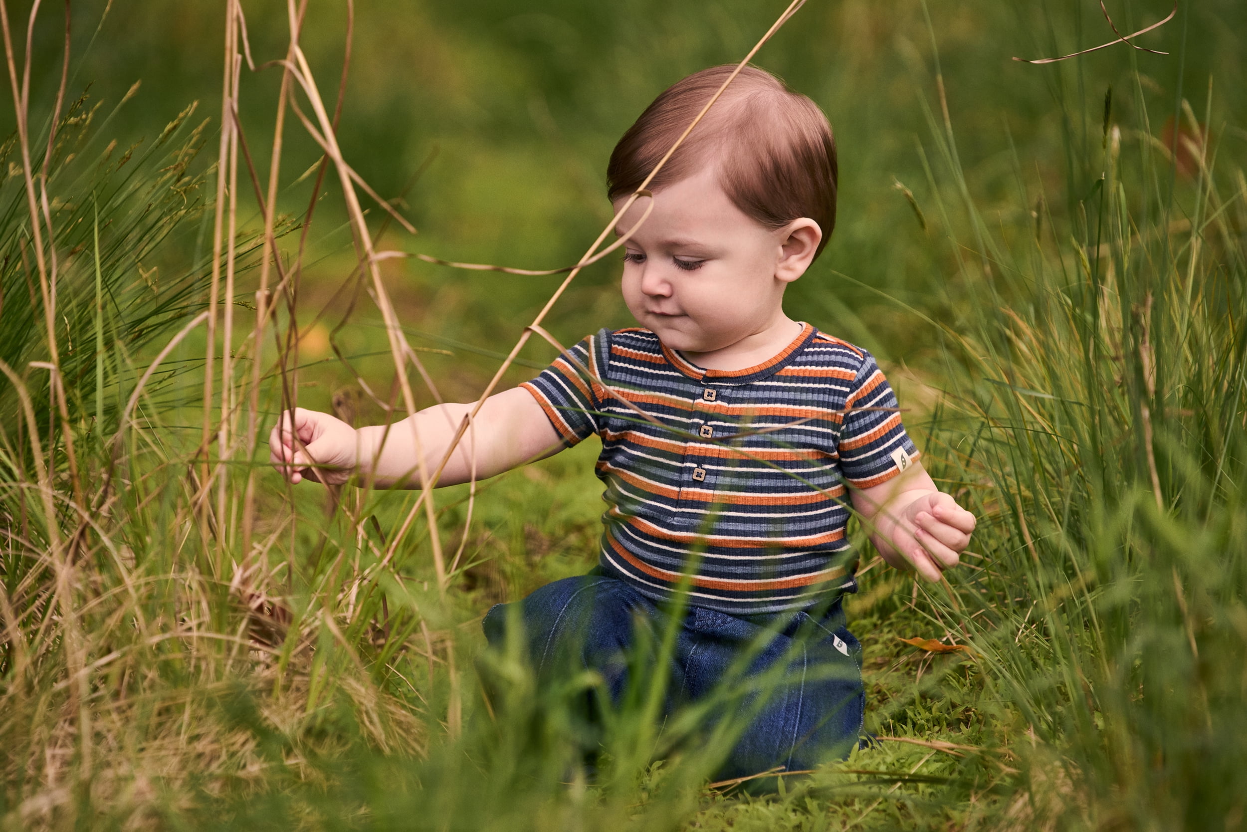 easy-peasy Baby Short Sleeve Henley Bodysuit, Sizes 0-24 Months