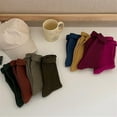 thumbnail image 4 of One Size Calcetines De Mujer Calcetines Largos De Moda Algodón Transpirable Otoño Invierno Color Sólido Calcetines Deportivos Niñas Casual Simple Retro Liso Cómodo, 4 of 5