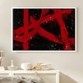 thumbnail image 2 of PixonSign Framed Canvas Print Wall Art Abstract Red Crossed Line Art Graffiti and Street Art Shapes Illustrations Modern Art Alternative Dramatic Ultra for Living Room, Bedroom, Office - 16"x24" White, 2 of 5
