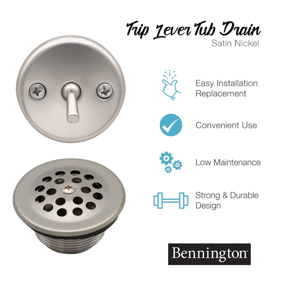 Bathtub Trip Lever Bath Drain, How To Replace Bathtub Overflow Plate With Trip Lever