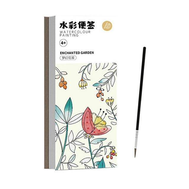 Cuaderno de acuarela de bolsillo, portátil, 12 hojas, para entretenimiento, bricolaje, acuarela Jardín