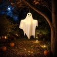 thumbnail image 7 of Halloween Hanging Ghost Light Decoration, LED Glowing Ghost Ornaments for Indoor Outdoor Party, Battery Operated Festival Decor for Yard and , 1Pack White, 7 of 7