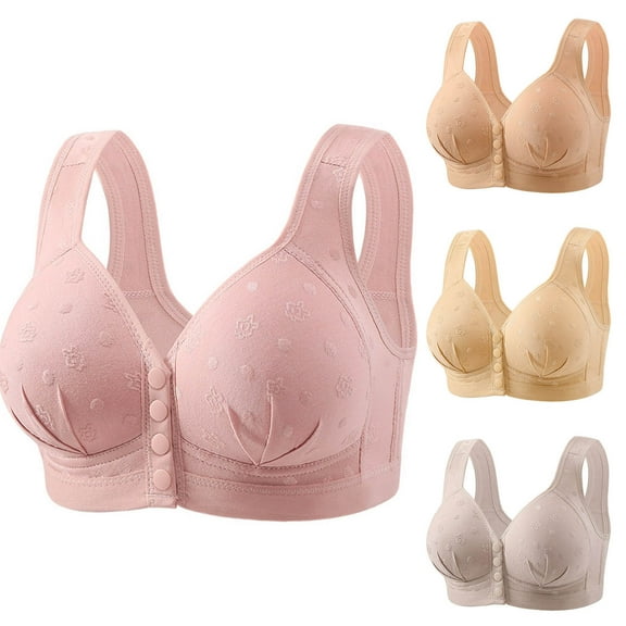 Ahuyic Summer Womens Bras,Plus Size Bras for Women,Women's Solid Color Backless Sexy Seamless Push-Up U-Shaped Beautiful Back Underwear Everyday Bras