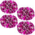 thumbnail image 1 of 4 Pack Cheerleading Pom Poms,metallic Cheer Pom Poms With Training Baton Handle, 1 of 5