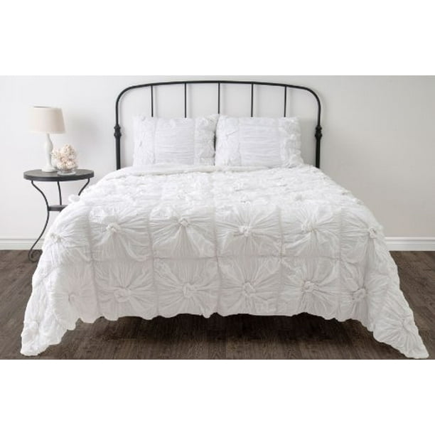 3Pc Full/Queen Comforter Set in White