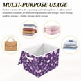 thumbnail image 7 of Purple Flower and Leaf Large Storage Bins with Linen Collapsible Lid Storage Box 16.7 x 12.6 x 11.8in, 7 of 7