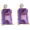 thumbnail image 1 of 1 3/4ct Emerald Cut Amethyst Stud Earrings Solid 14k Yellow Gold, 1 of 3