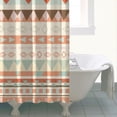 thumbnail image 4 of Boho Floral Shower Curtain 72x72 Inches - Tropical Leaves, Vintage Botanical Print, Waterproof Fabric for Chic Bathroom Decor, Modern Farmhouse & Bohemian Style, 4 of 5