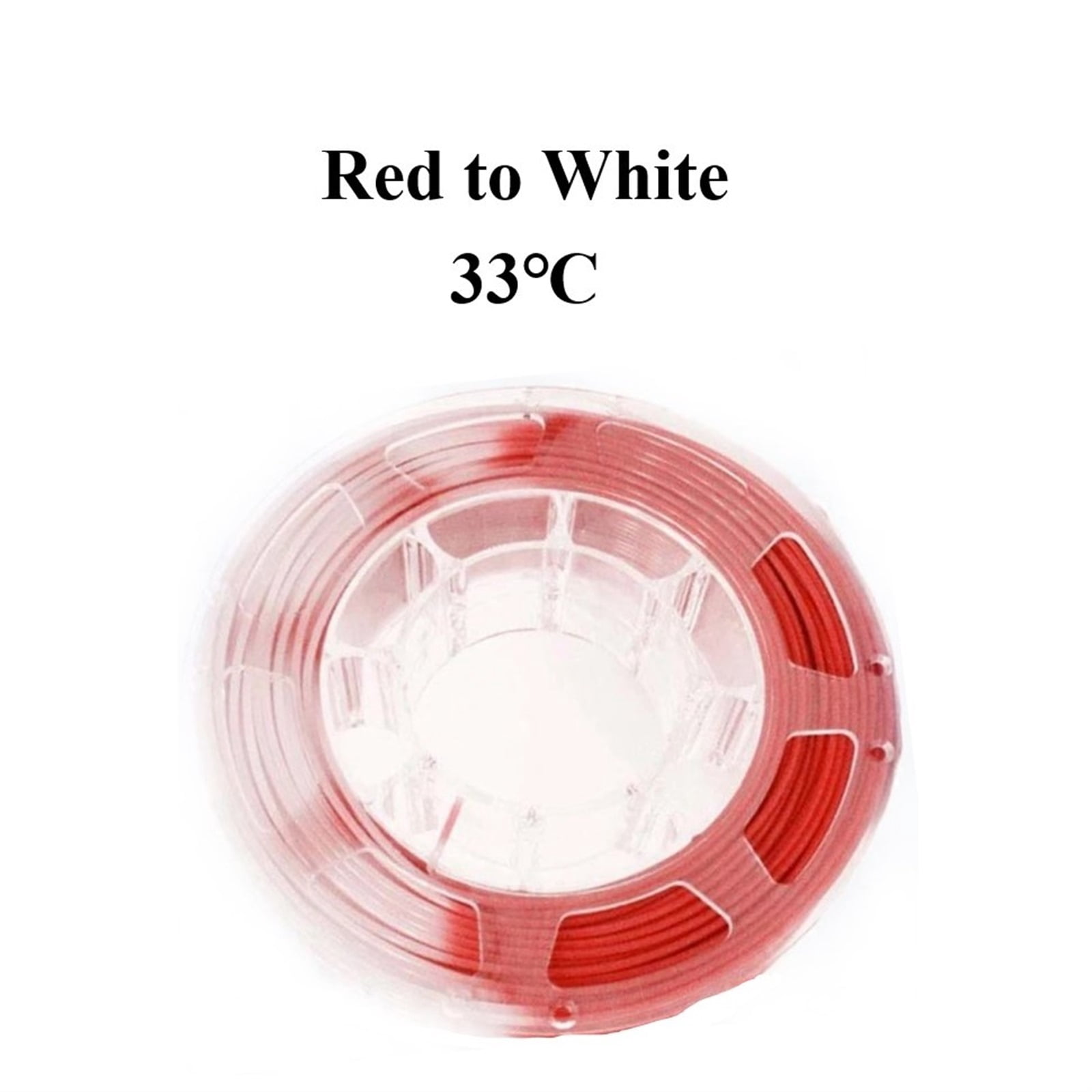 2KG 3D Printer PLA Filament, Red-White Color Changing with Temperature, 1.75mm +/- 0.03 mm, Accessories for 3D Printer & 3D Pen