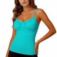 thumbnail image 5 of LIZUOJUN Under $9 Women Tank Tops Built-in Bra Racerback Slim-Fit Camisole Plus Size Sleeveless Casual Shirts Trendy Workout Tops For Athletic Running Gym Yoga, Blue, Camisole, XL, 5 of 9
