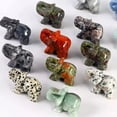 thumbnail image 5 of MATROOY 1.5" Natural Crystal Quartz Elephant Carving Statue Figurine Stone Mineral Art-Topaz, 5 of 9