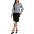 thumbnail image 2 of Abrigo de invierno de mujer Inspire Chic con contraste, cuello de solapa, bolsillo y botón simple, talla XL, gris, 2 of 6