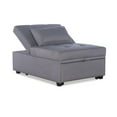 thumbnail image 4 of Linon Boone Indoor Upholstered Button Tufted Convertible Chair to Sofa Bed with Pillow, Gray, 4 of 26