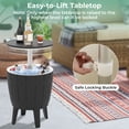 thumbnail image 4 of Gymax 10 Gallon Cooler Bar Table w/ Telescopic Tabletop 3-in-1 Coffee Table Ice Bucket, 4 of 10