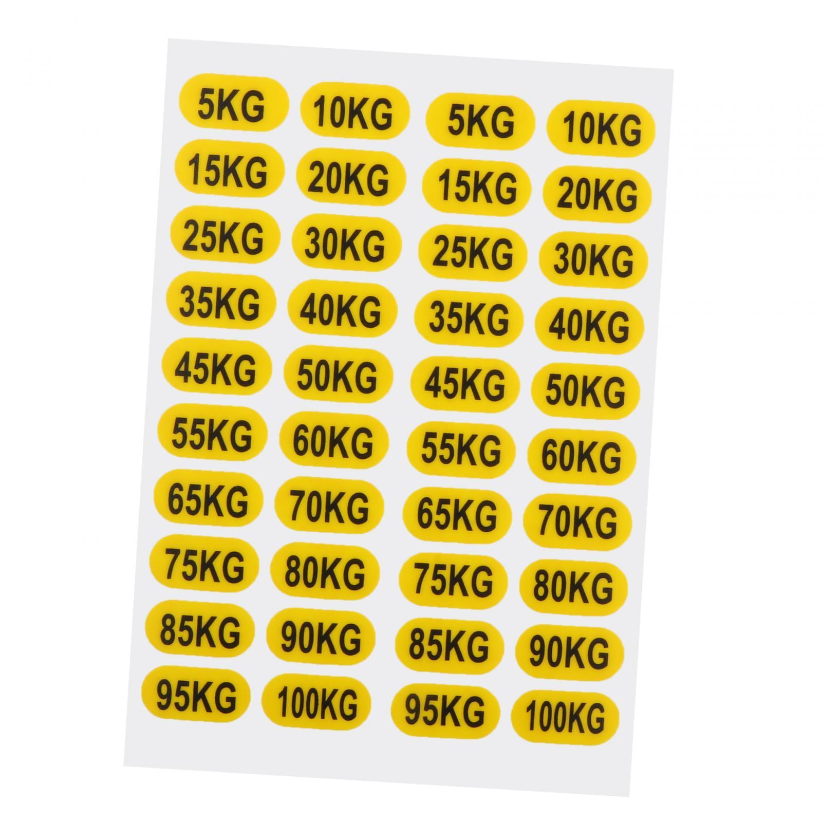 Etiquetas para apilar pesas, pegatinas con números de peso, de 5 a 100 ...