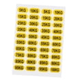 thumbnail image 1 of Etiquetas para apilar pesas Strade Fareast Limited pegatinas con números de peso de 5 a 100 kg fondo amarillo, 1 of 8