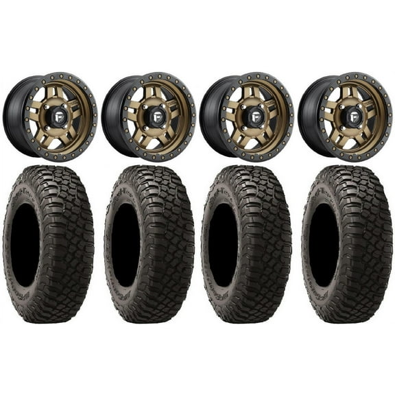 Fuel Anza Bronze 14" Wheels 28" BFG KM3 Tires Sportsman RZR Ranger