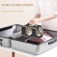 thumbnail image 3 of FORMRS Makeup Bag Travel Cosmetic Organizer for Women Fold Flat Zipper Pouch with Handle, Beige Moon, 3 of 8
