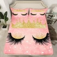 thumbnail image 2 of Castle Fairy Elegant Eyelash Girl 4 Pieces Queen Sheet Sets,Bling Makeup Ultra Soft Flat Sheet,Dreamy Princess Queen Fitted Sheet,Microfiber Bedroom Decor, 2 of 7
