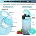 thumbnail image 6 of OLDLEY Kids Water Bottle 12oz with 2 Lids & Straw, Leak-Proof Tritan Plastic Bottle for School, Toddler Girls & Boys, 6 of 8