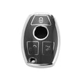 thumbnail image 1 of Funda de Llave de Coche de Silicona TPU de 3 Botones con Borde Plateado Gris para Mercedes-Benz A/B/C/E/G/K/M/R/S/V/W/X - Funda de Control Remoto de 3 Botones, 1 of 6
