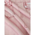 thumbnail image 6 of Women's Pink Denim Button Pocket V-Neck Long Sleeve Blouse, 6 of 6