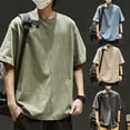 thumbnail image 5 of CENL Men Casual Crew Neck T-shirt Tops Loose Short Sleeve Oversize Hip-Hop Tee Shirt, 5 of 9