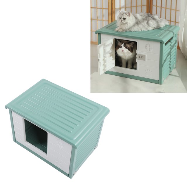 Maison pour Animaux de Compagnie Extérieure, Maison pour Animaux de Compagnie Extérieure Résistance aux Intempéries Toit Plat Imperméable Respirant pour 4 Saisons pour Porche Vert, Rose