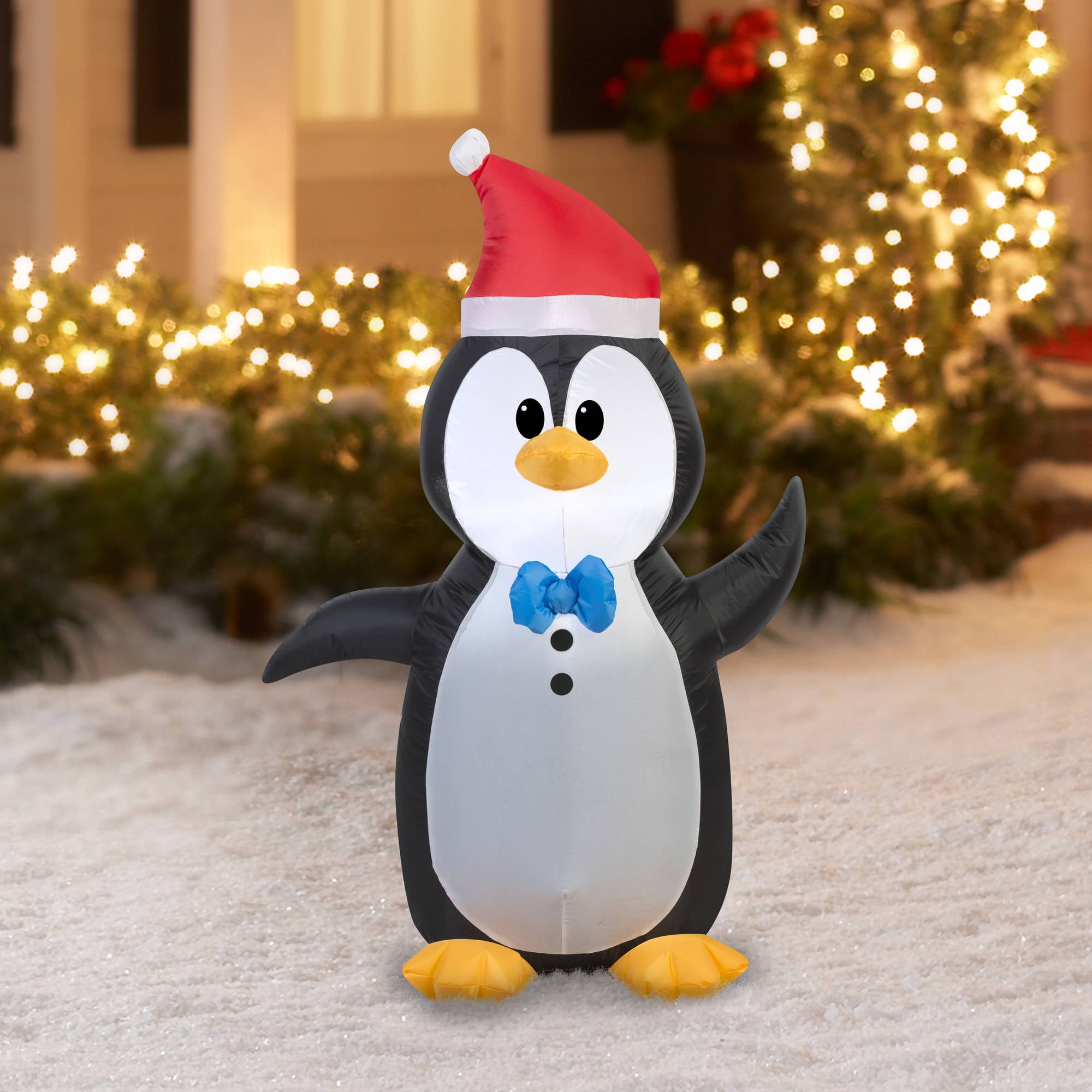Indoor Outdoor Holiday Decor Gemmy Airblown Inflatable Penguins On Vacation Having Fun On A Slide 7.5-foot Wide x 6-foot Tall