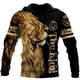 thumbnail image 3 of Sudadera con capucha de moda de otoño con diseño de león y lobo, piel de tigre blanco, estampado 3D por todas partes, para hombre, sudadera unisex con cremallera, chaqueta informal, 3 of 5