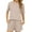 Beige, variant on Cuteduck Waffle Knit Lounge For Women Two Piece Outfits Short Sleeve Top and Shorts Pajama Sets Tracksuit Sweatsuits S-XXL